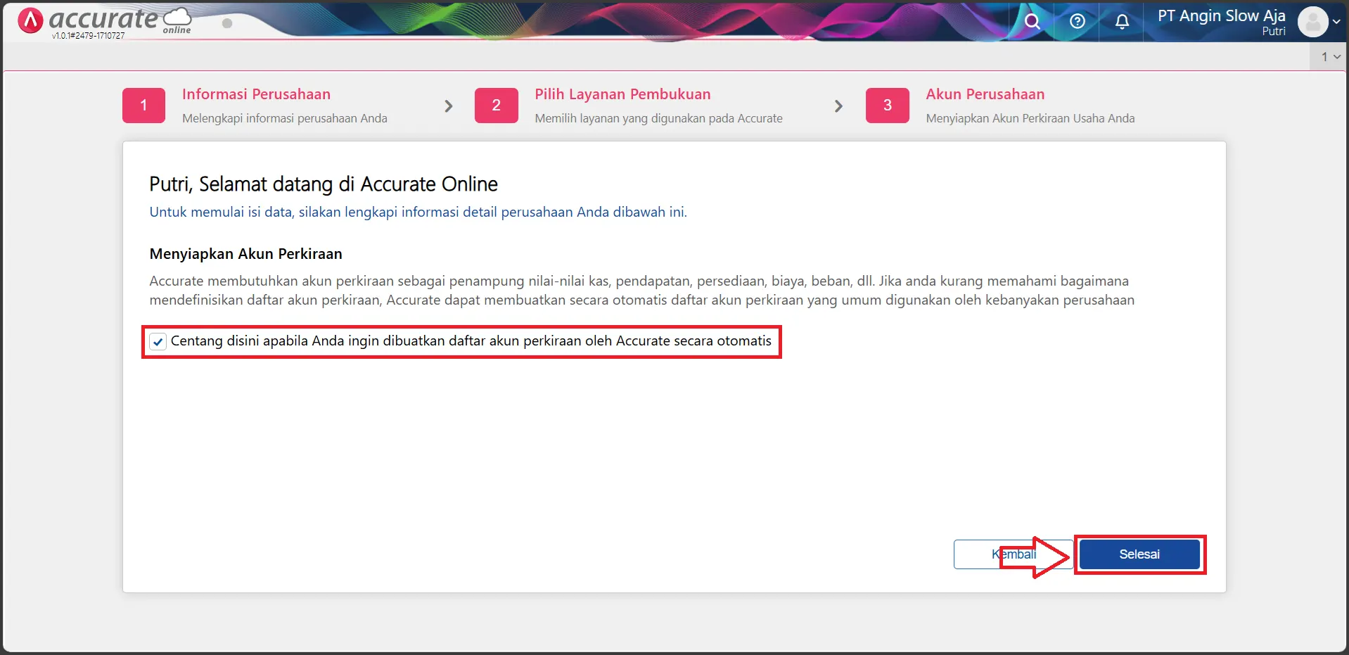 buat data usaha baru Accurate